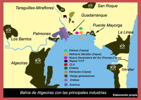BahÃ­a de Algeciras con las principales industrias